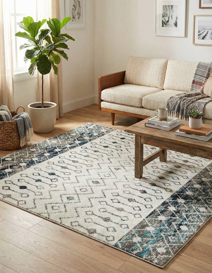 Detail image of 6' x 6' Moroccan Trellis Square Rug