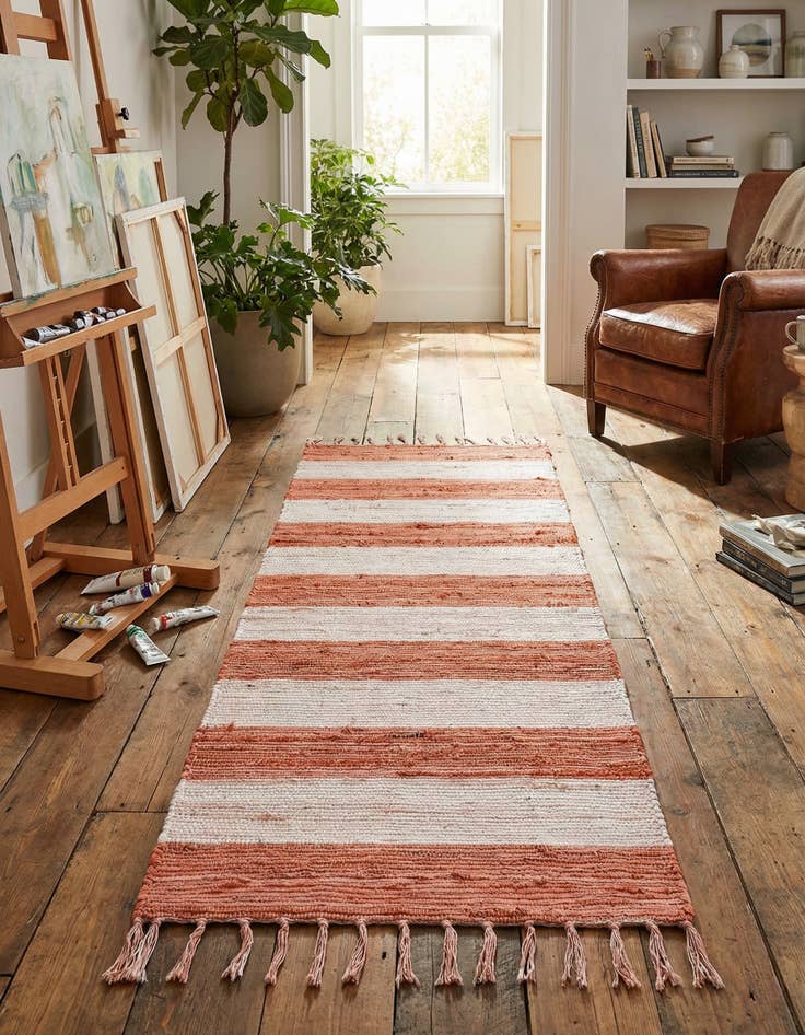 Detail image of 2' 2 x 6' 1  Hand Woven Chindi Rag Runner Rug