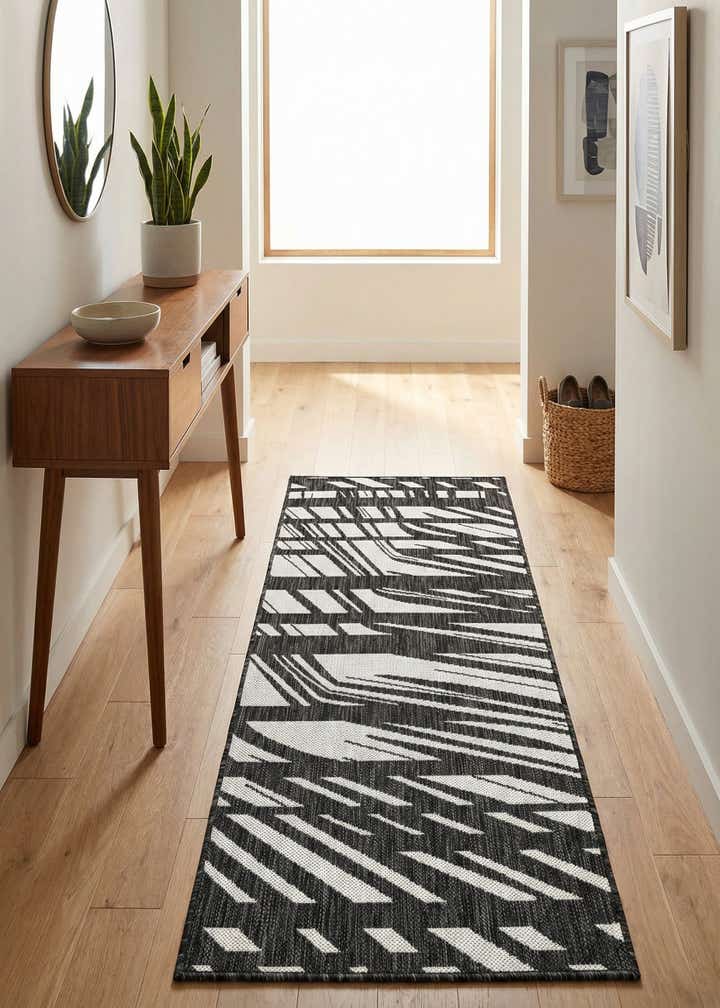 2' x 5' 3 Easy-Clean Modern Indoor / Outdoor Runner Rug