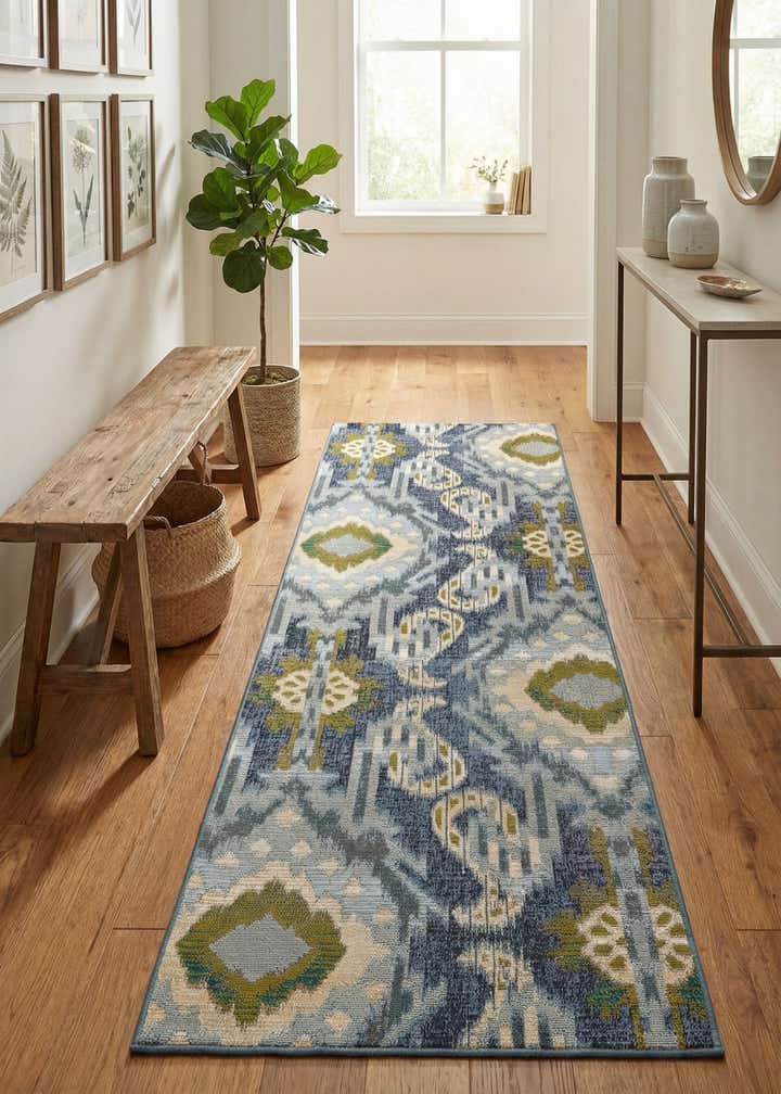 2' 7 x 7' Easy-Clean Modern Indoor / Outdoor Runner Rug