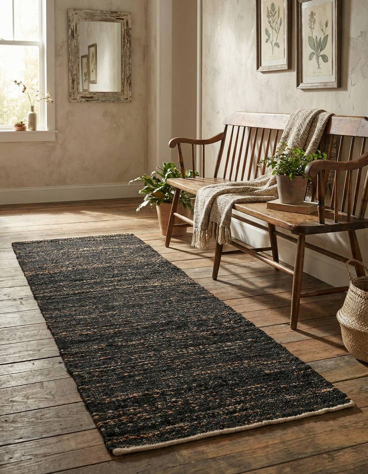 Detail image of 2' x 6' 1  Hand Woven Palm Beach Jute Runner Rug