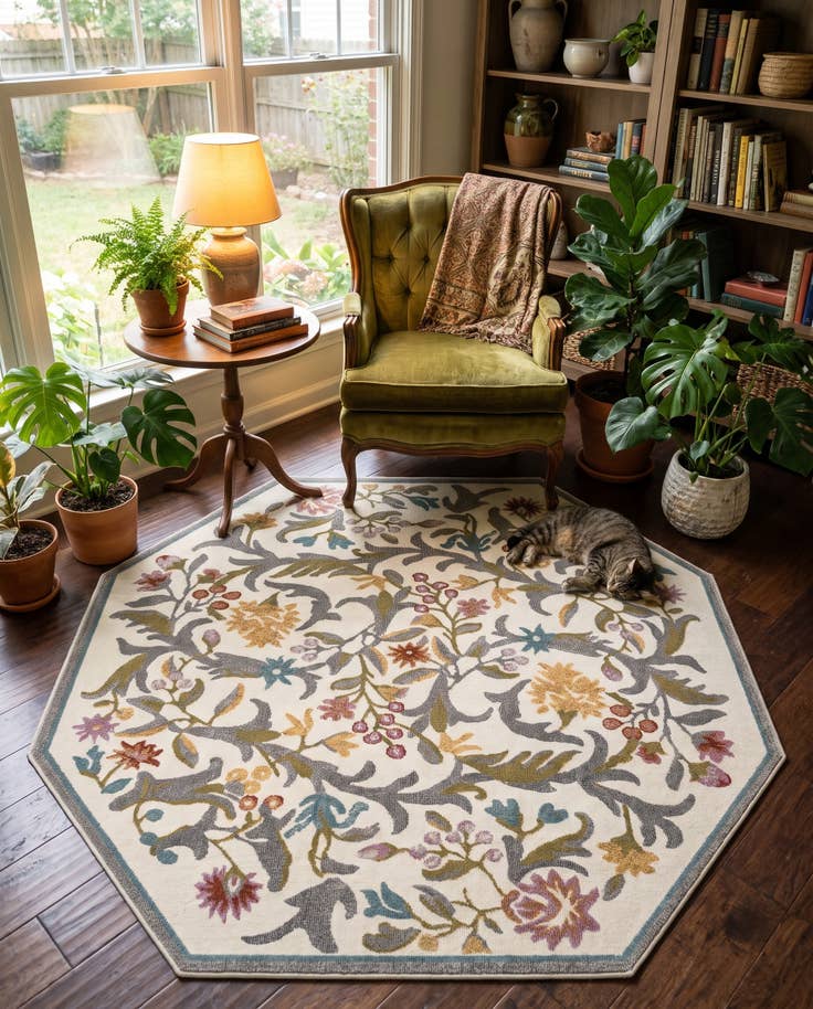 Detailansicht von 155cm x 155cm Blossom Achteck Teppich