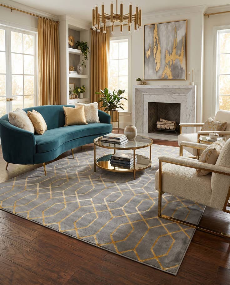 Detail image of 7' 10 x 10' Marilyn Monroe™ Glam Trellis Rug