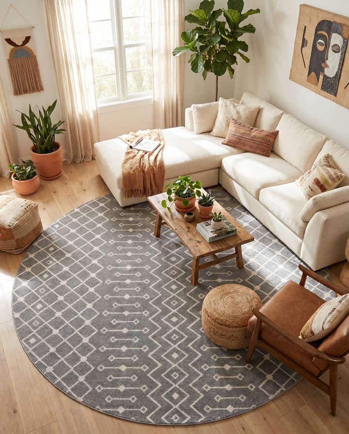 10' x 10' Moroccan Trellis Round Rug