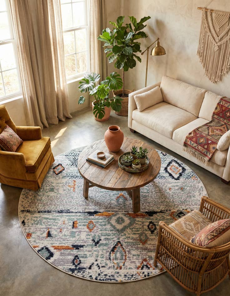 Detail image of 7' x 7' Morocco Round Rug