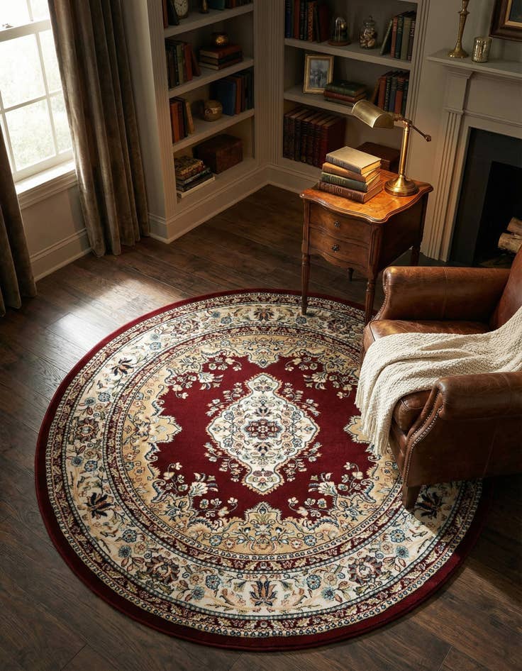 Detail image of 5' 3 x 5' 3 Nain Design Round Rug