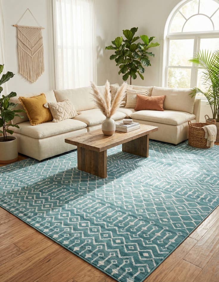 Detail image of 10' x 13' Kasbah Trellis Rug