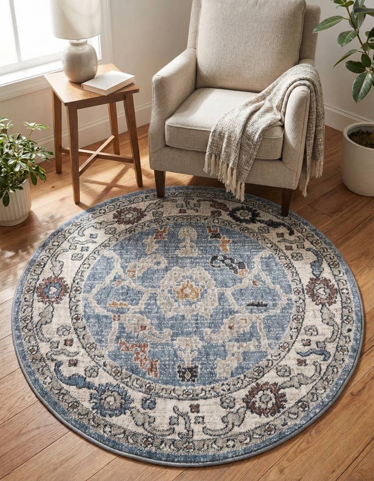 Detail image of 3' 3 x 3' 3 Eco Traditional Round Rug