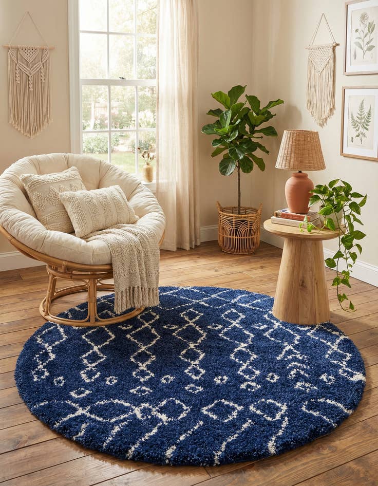 Detail image of 5' x 5' Marrakesh Shag Round Rug