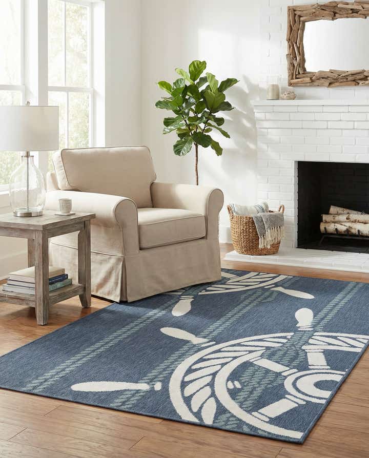 4' x 6' Easy-Clean Coastal Indoor / Outdoor Rug