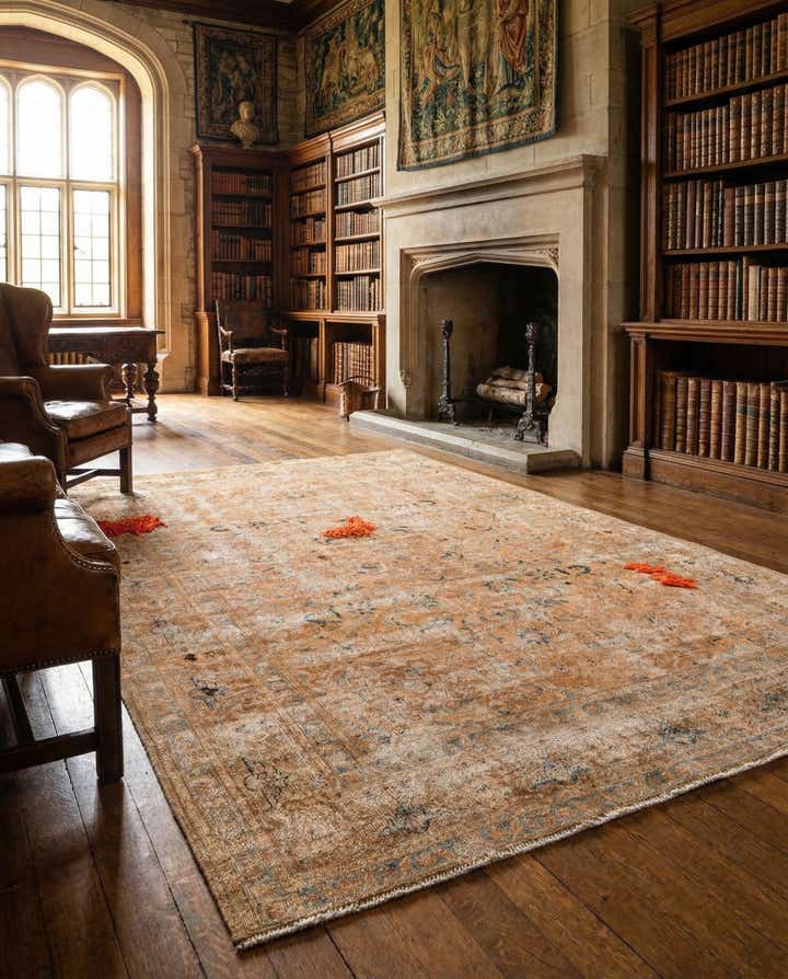 7' 8 x 11' Hand Knotted Ultra Vintage Persian Wool Rug