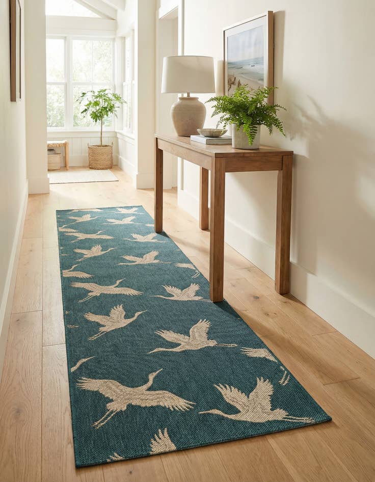 Detail image of 2' 7 x 10' Washable Coastal Indoor / Outdoor Runner Rug