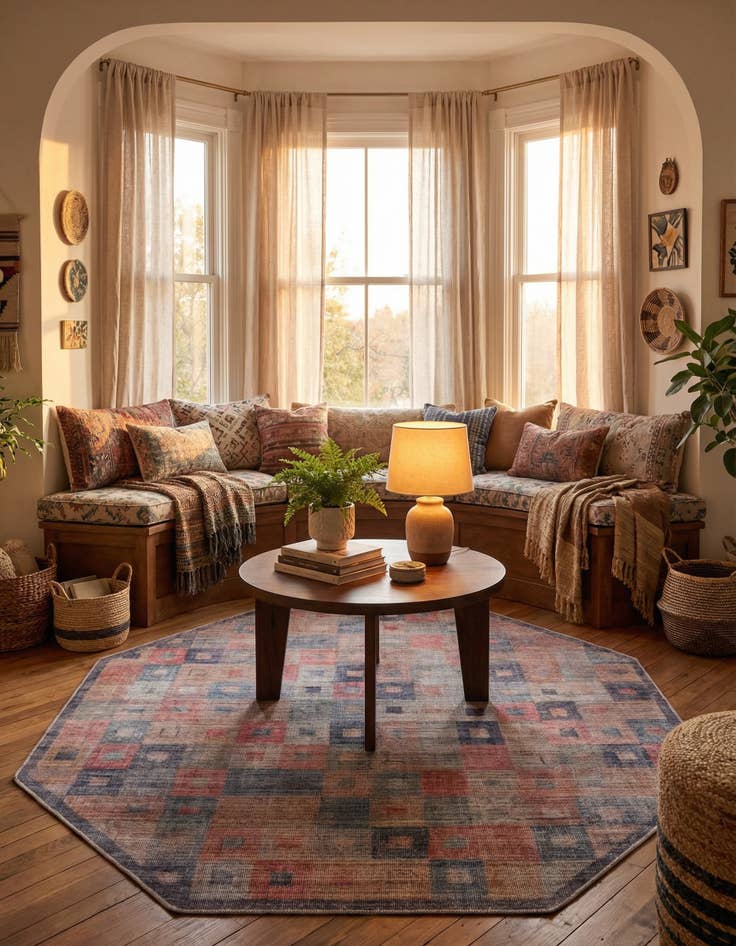 Detail image of 7' 10 x 7' 10  Washable Sisu Octagon Rug