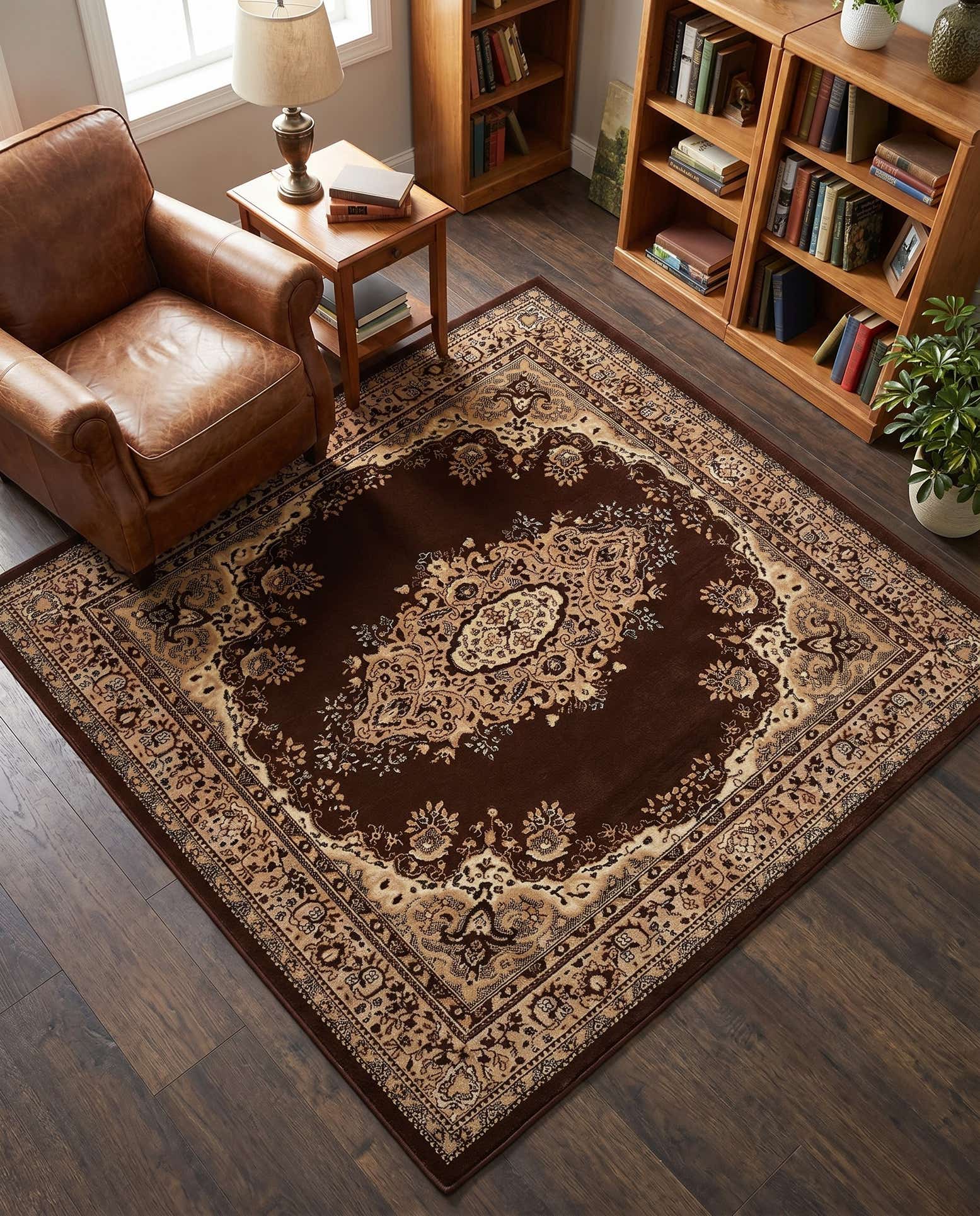 5' 3 x 5' 3 Mashad Design Square Rug