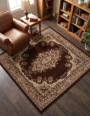 5' 3 x 5' 3 Mashad Design Square Rug