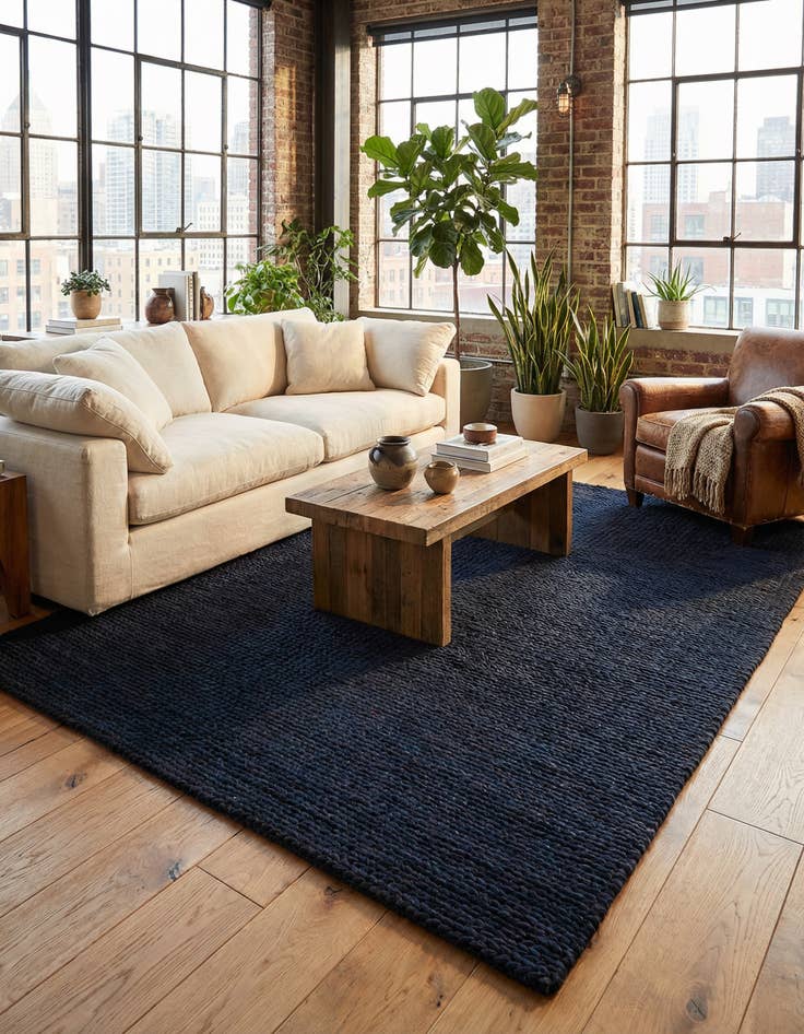 Detail image of 6' 1 x 9' Hand Woven Lana New Zealand Wool Rug