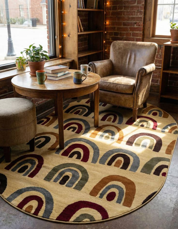 Detail image of  5' 3 x 8' Cafe Oval Rug