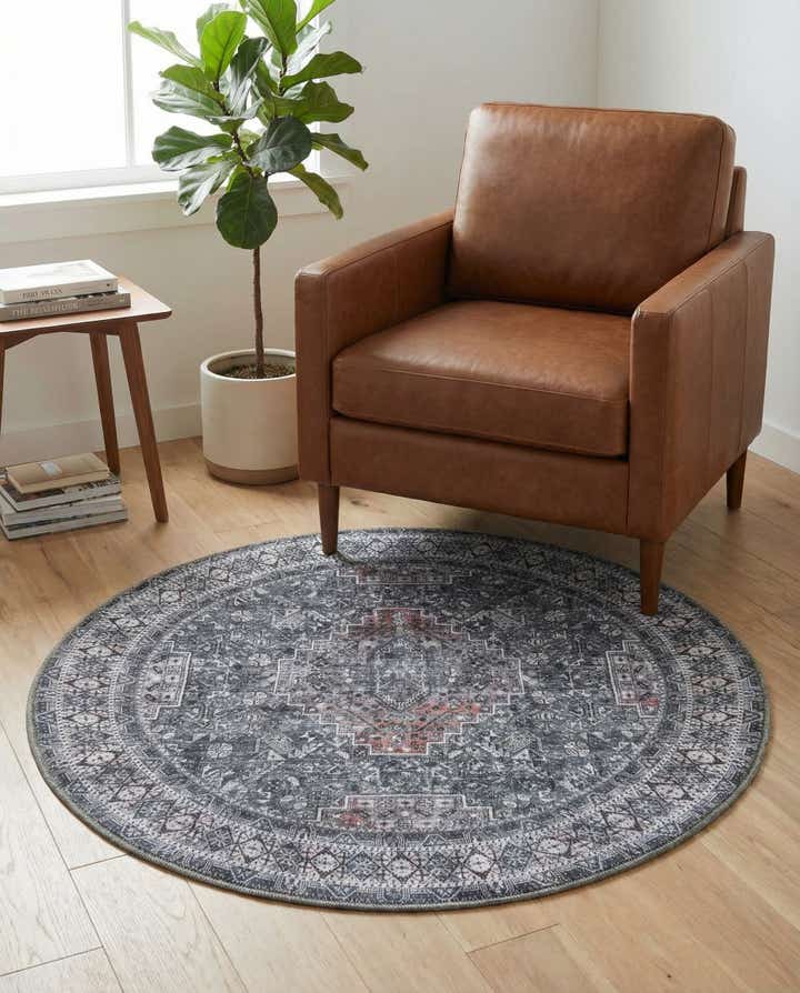 3' 6 x 3' 6 Washable Timeless Round Rug