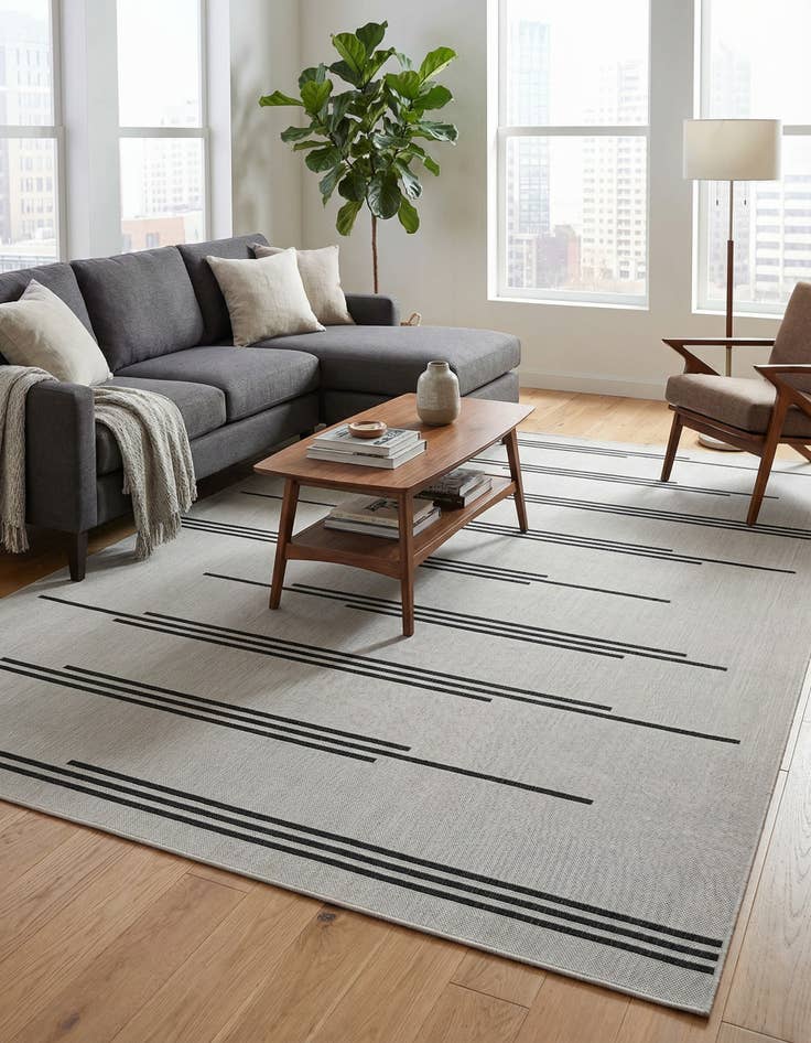Detail image of 9' x 12'  Washable Modern Indoor / Outdoor Rug