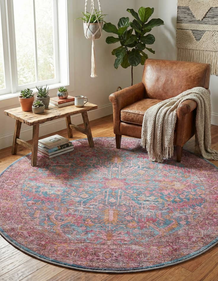 Detail image of 7' 3 x 7' 3 Washable Mangata Round Rug