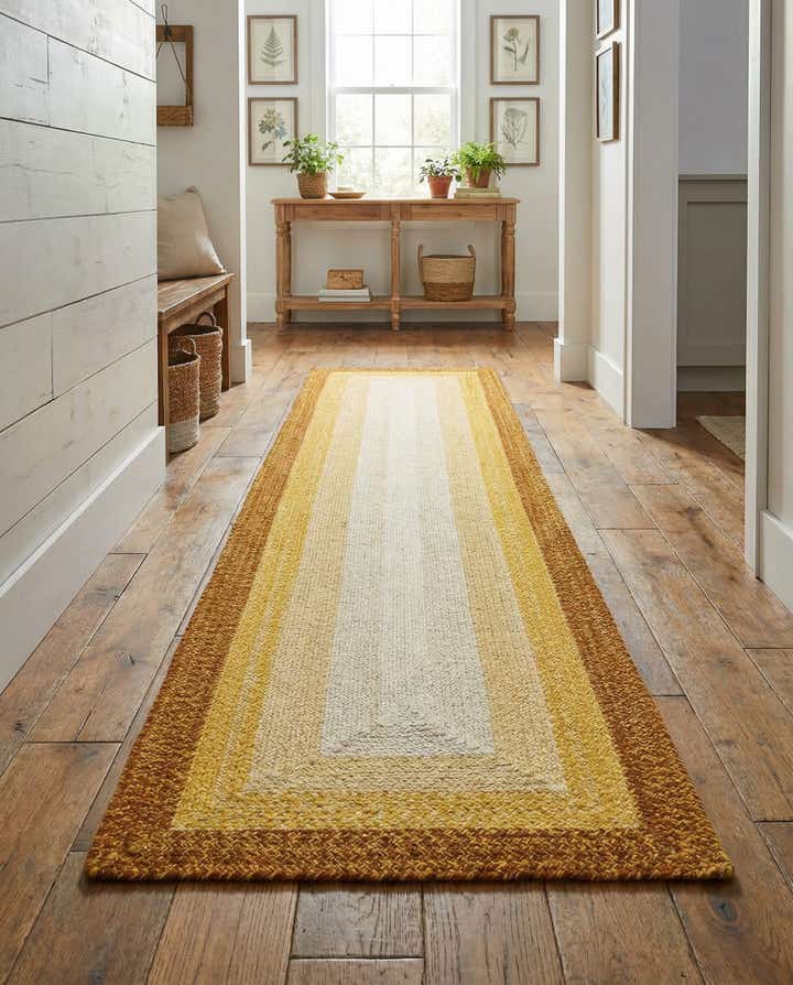 2' 7 x 12' Hand Braided Wool Runner Rug