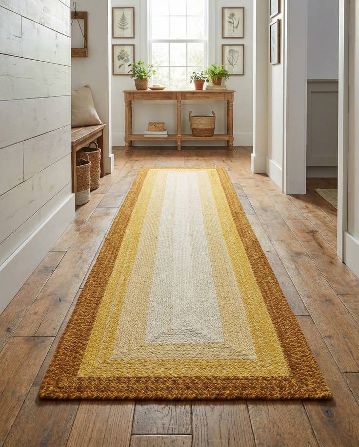 Detail image of 2' 7 x 12' Hand Braided Wool Runner Rug