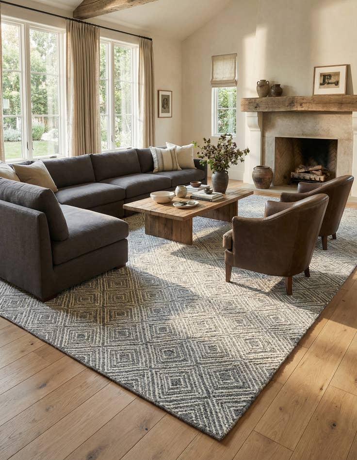 Detail image of 10' 5 x 15' Hand Knotted Darya Wool Rug