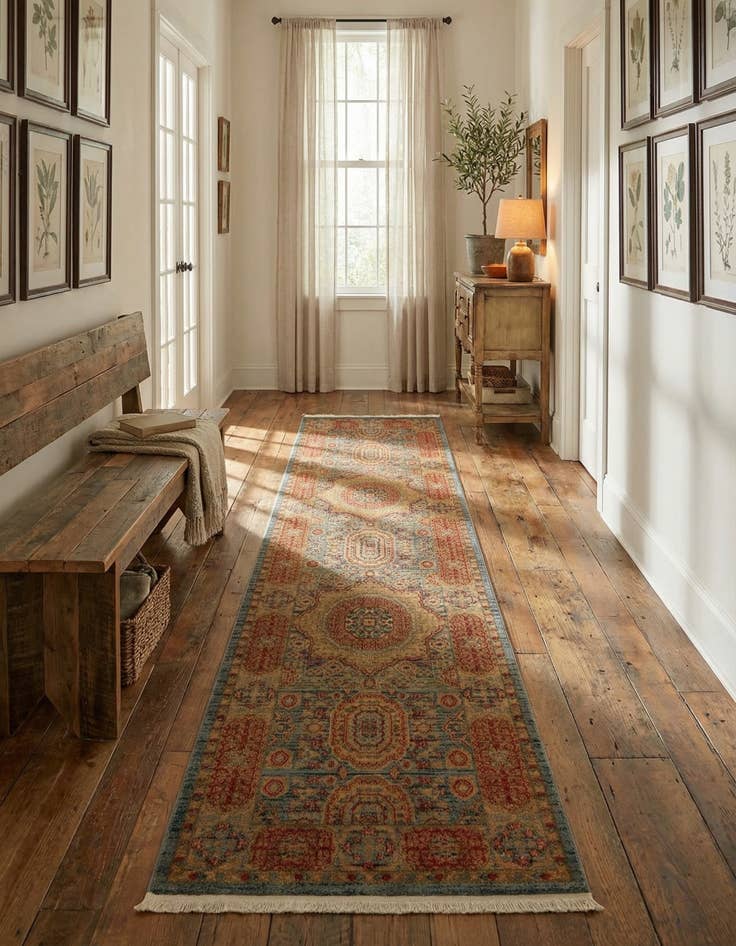 Detail image of 2' 7 x 10' Mamluk Runner Rug