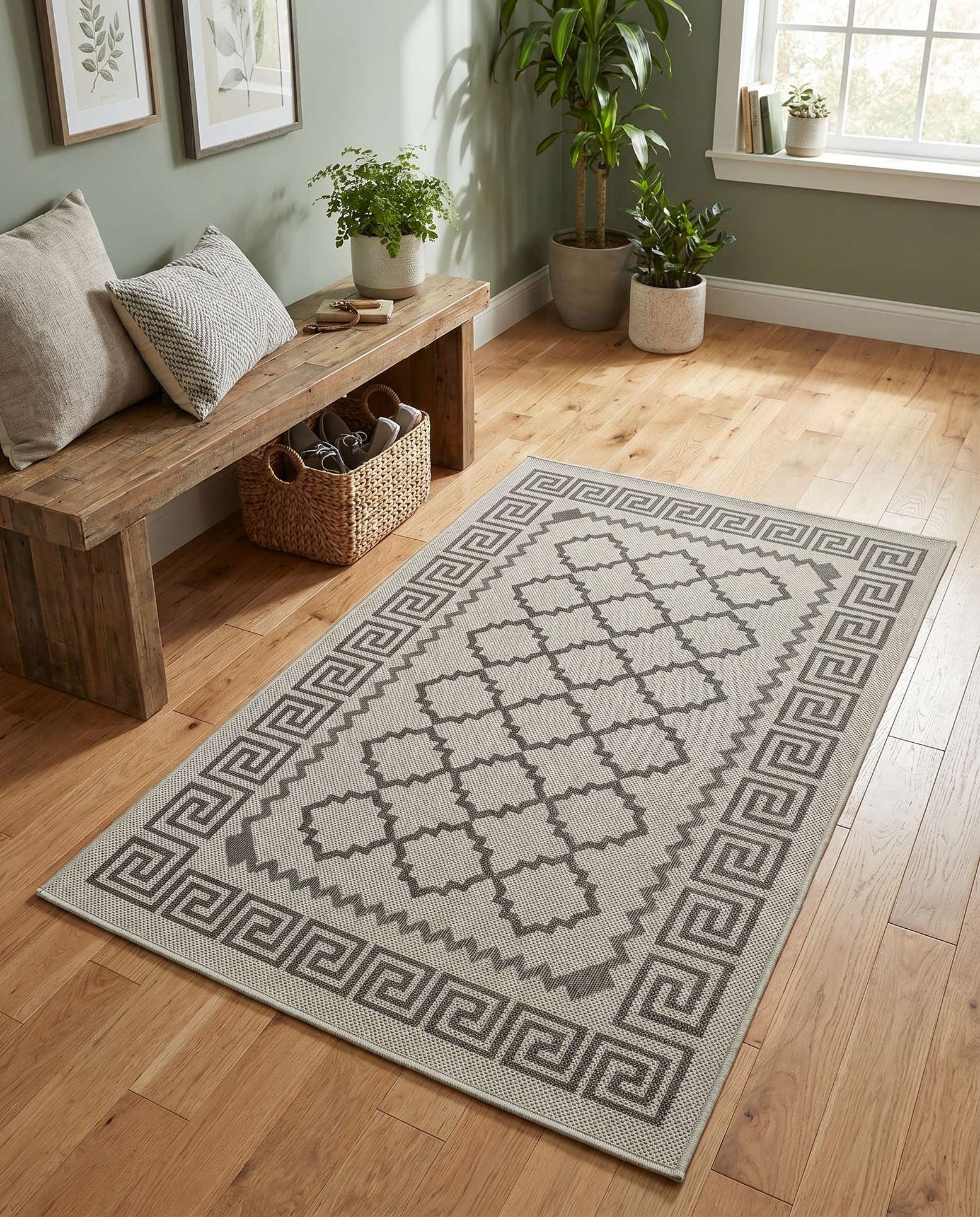 3' 3 x 5' Easy-Clean Trellis Indoor / Outdoor Rug