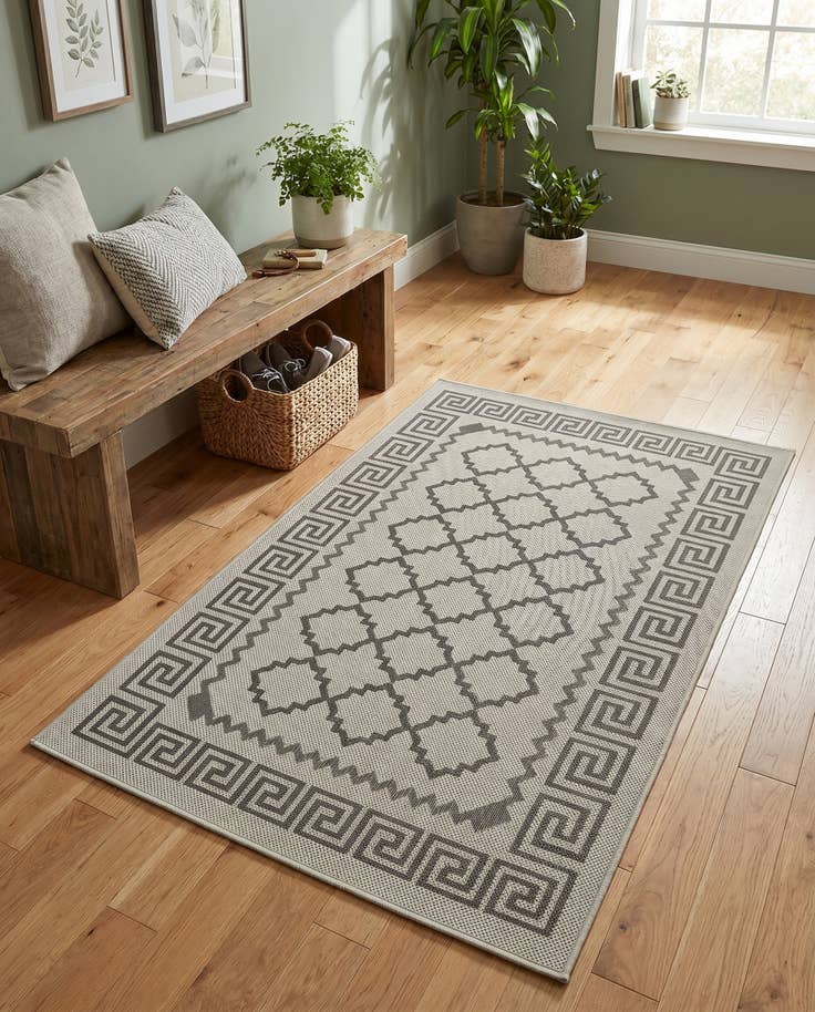 Detail image of 3' 3 x 5' Easy-Clean Lattice Indoor / Outdoor Rug