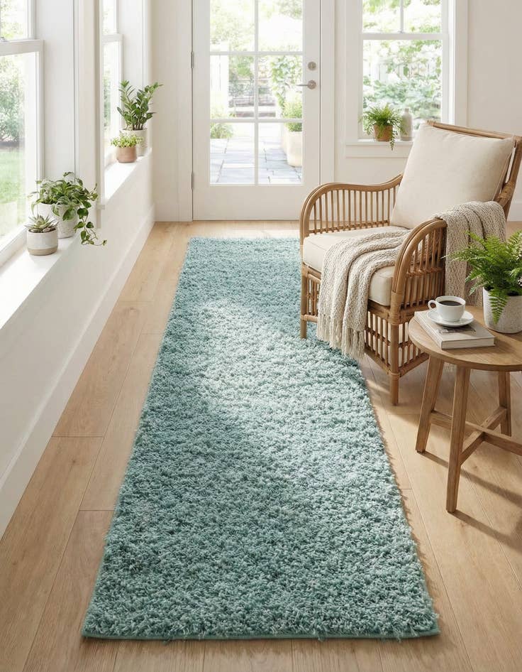 Detail image of 2' 6 x 13' Comfort Solid Shag Runner Rug