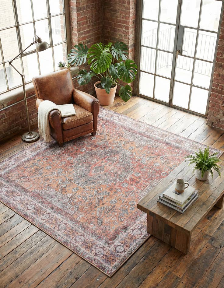 Detail image of 7' 10 x 7' 10 Washable Timeless Square Rug