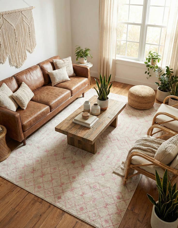 Detail image of 6' x 9' Moroccan Trellis Rug