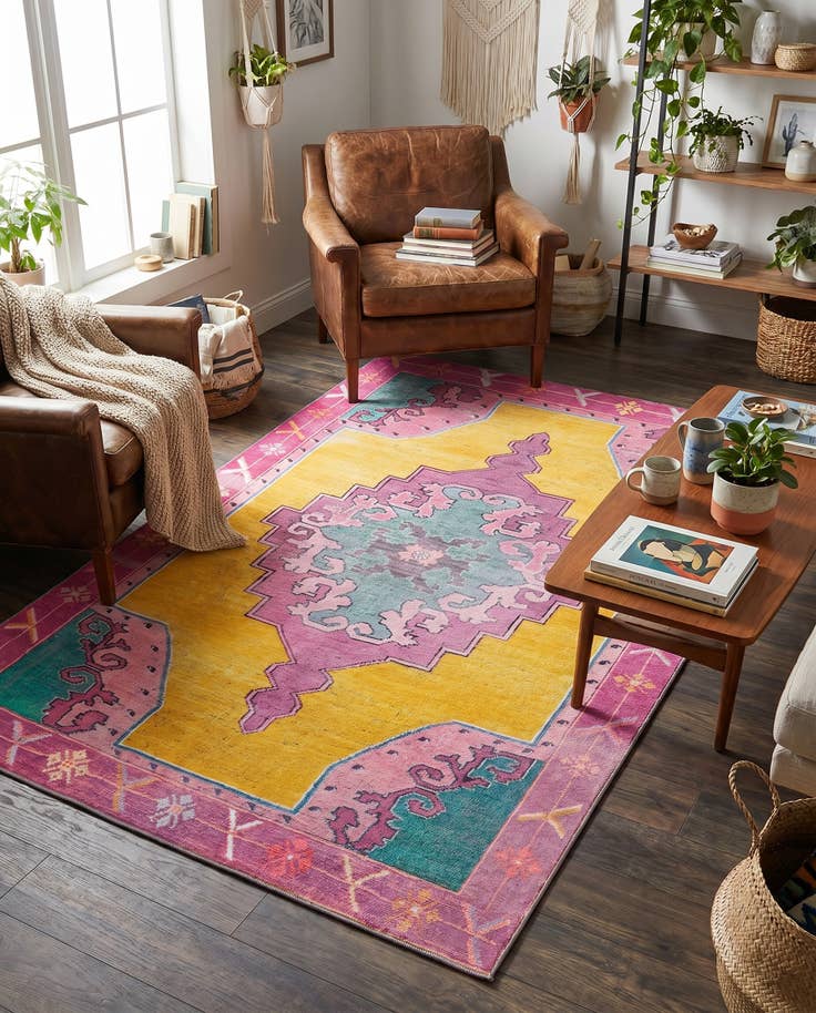 Detail image of 5' x 8' Washable Timeless Rug