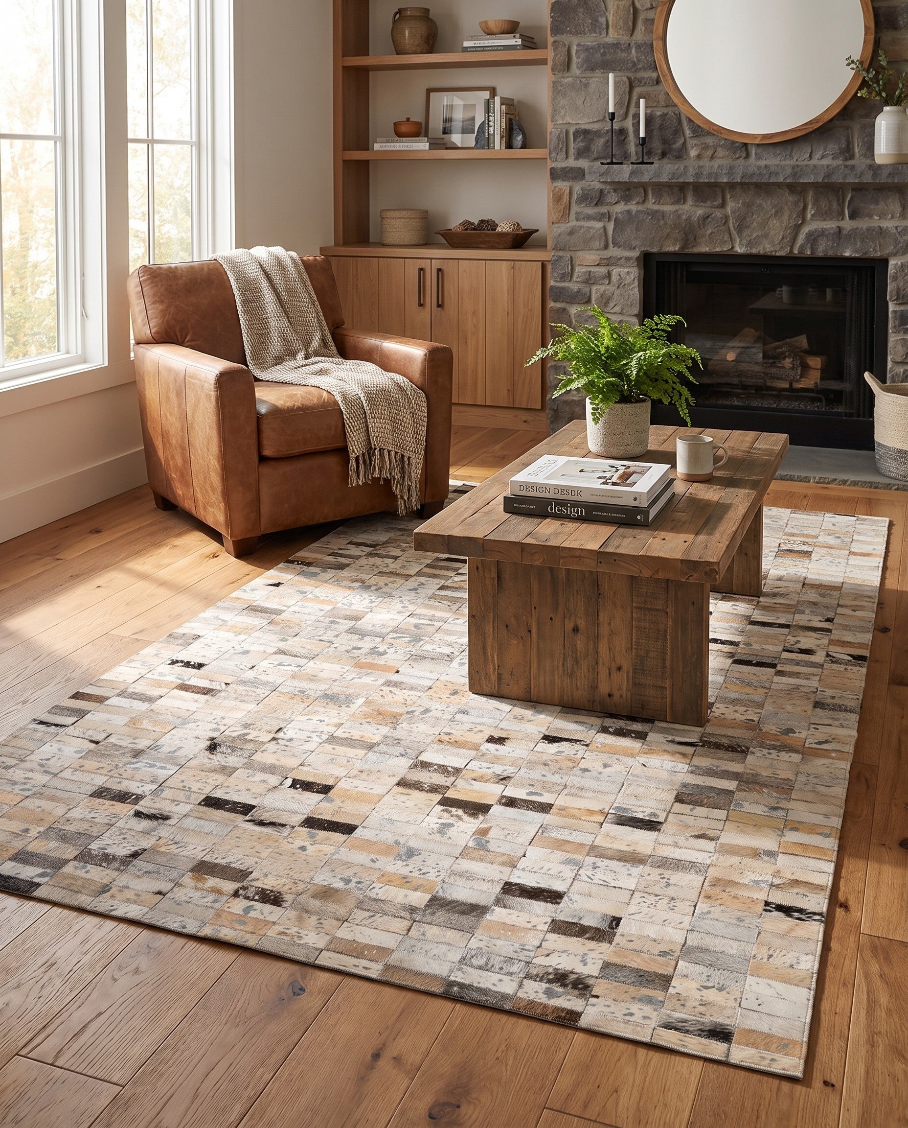 4' 1 x 5' 11 Cowhide - Patchwork Rug