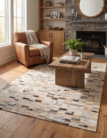 4' 1 x 5' 11 Cowhide - Patchwork Rug