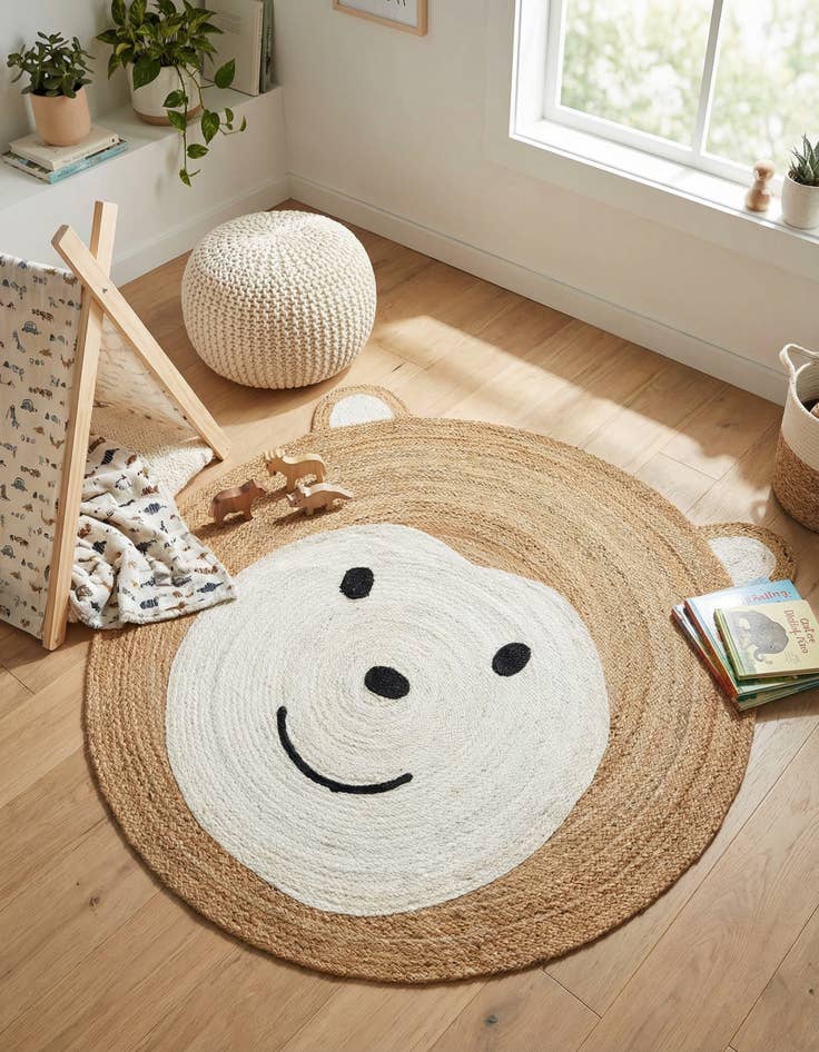 Detail image of 6' 1 x 6' 1 Kids Braided Jute Round Rug
