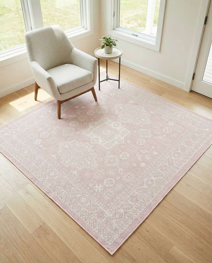 5' 3 x 5' 3 Easy-Clean Aztec Indoor / Outdoor Square Rug