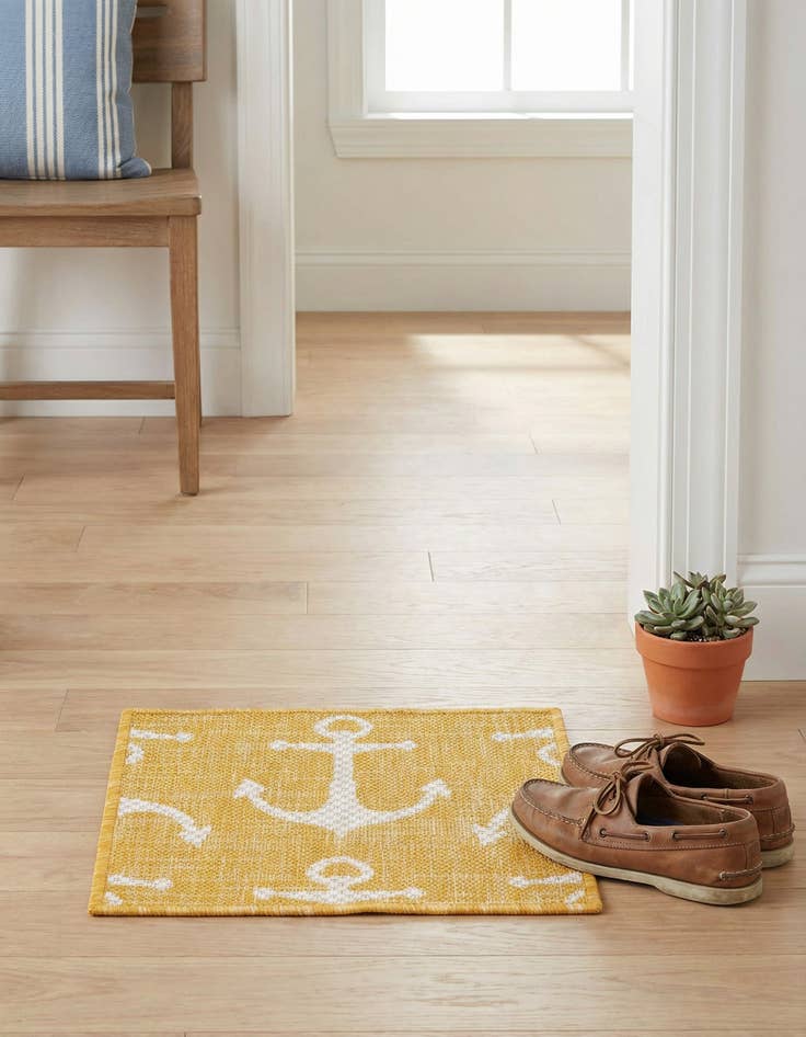 Detail image of 1' 4 x 1' 4 Washable Coastal Indoor / Outdoor Sample Rug