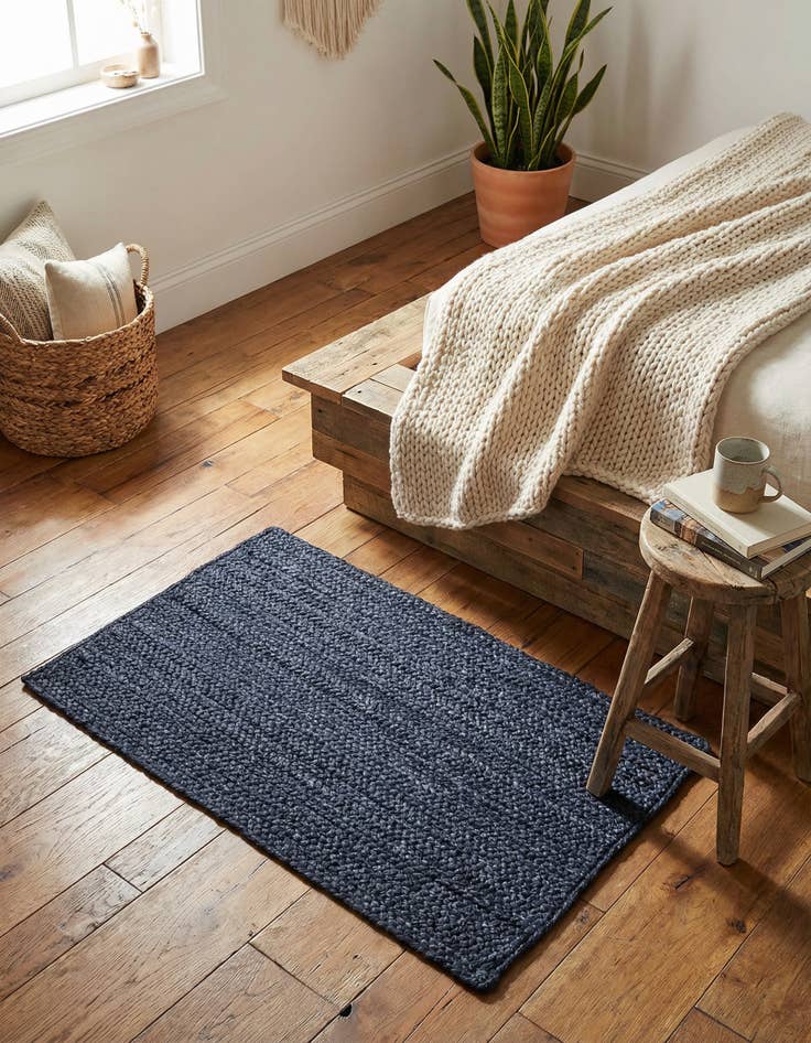 Detail image of 2' x 3' 1  Hand Braided Jute Rug