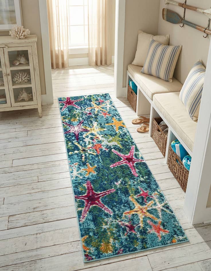 Detail image of 2' x 6'  Washable Capri Runner Rug