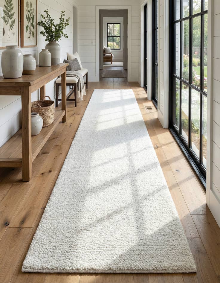 Detail image of 2' 2 x 13' Solid Frieze Runner Rug