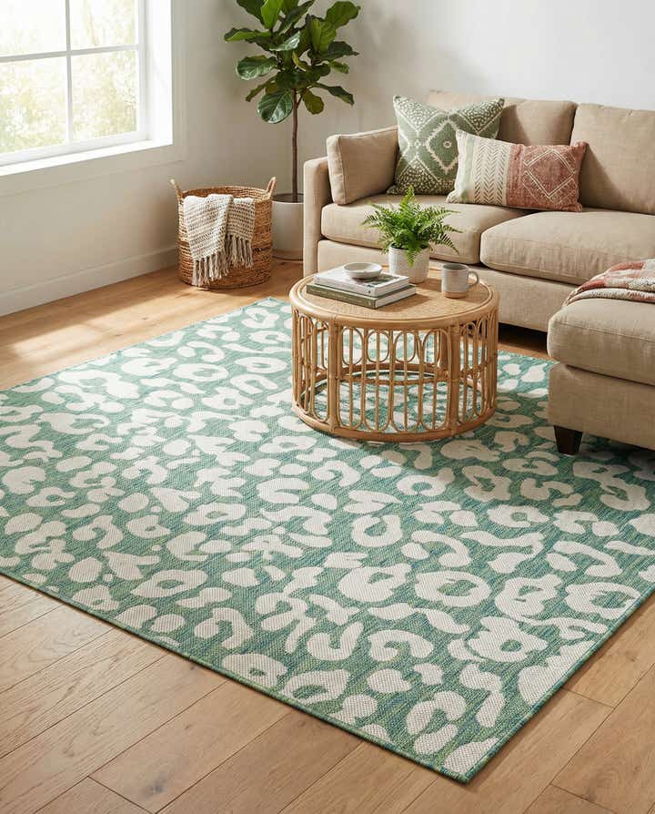 6' x 6' Easy-Clean Safari Indoor / Outdoor Square Rug