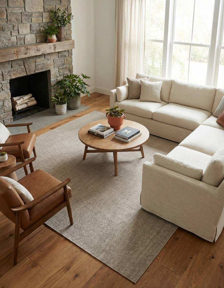 Detail image of 10' x 10' Washable Solid Indoor / Outdoor Square Rug