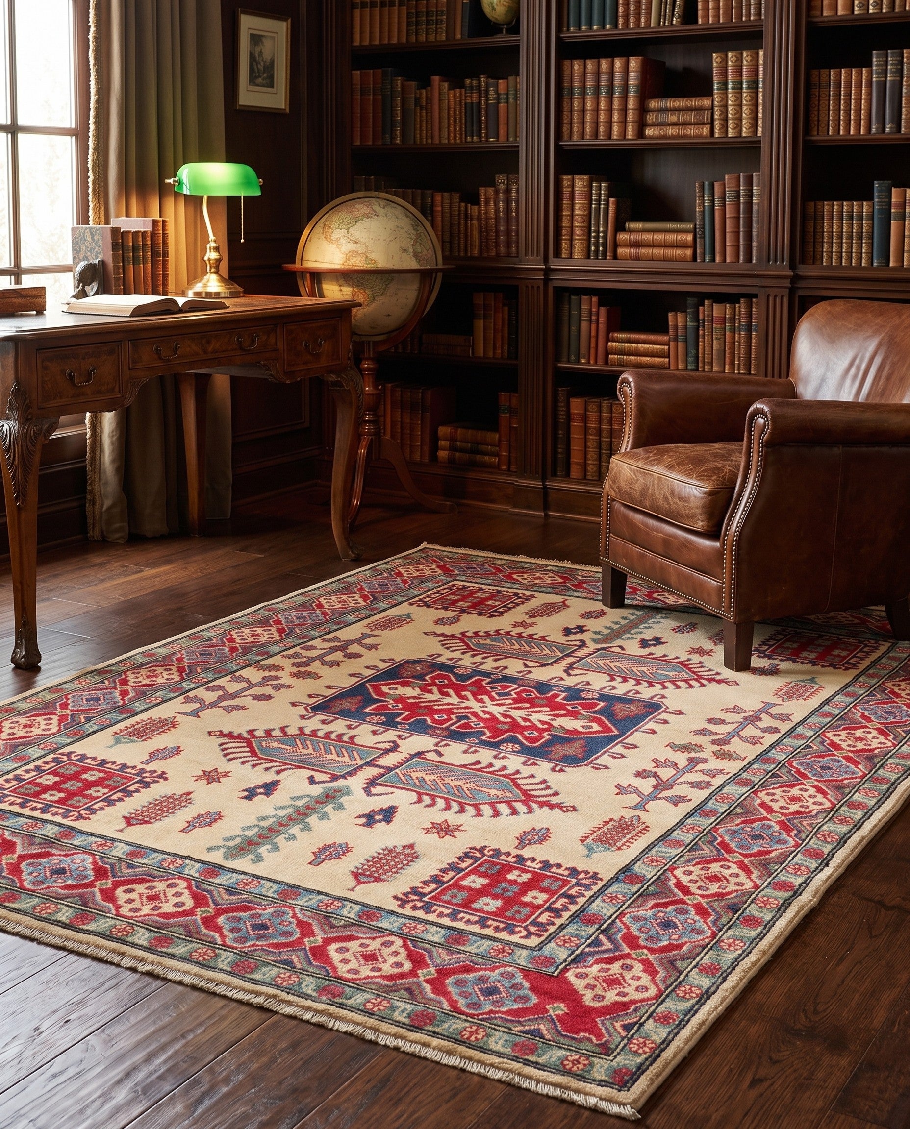 Detail image 3 of 10: 5' x 6' 6 Hand Knotted Kazak Rug