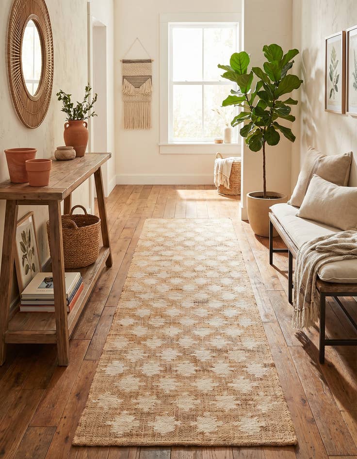 Detail image of 2' 7 x 10' Hand Woven Kala Handwoven Jute Runner Rug