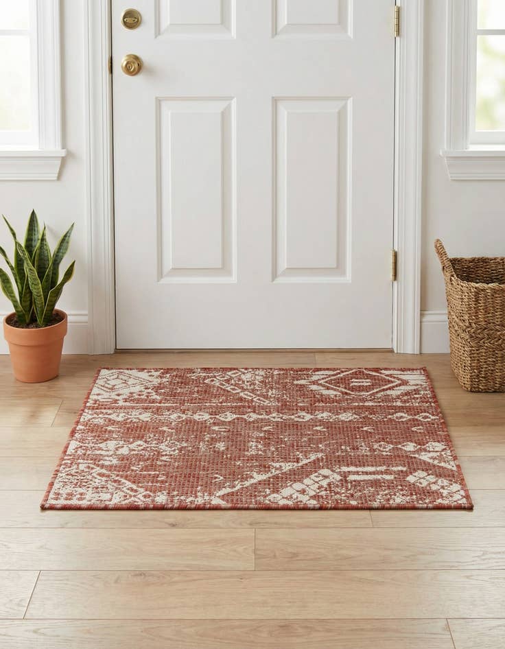 Detail image of 2' x 3' Washable Bohemian Indoor / Outdoor Rug