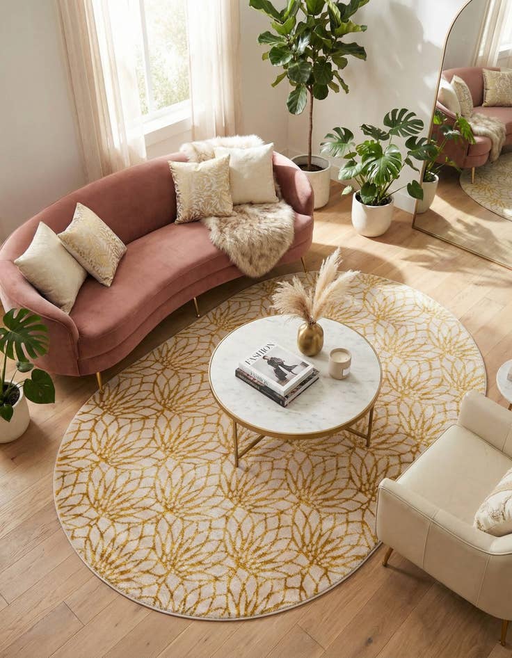 Detail image of 5' 3 x 8'  Marilyn Monroe&trade; Glam Dahlia Oval Rug