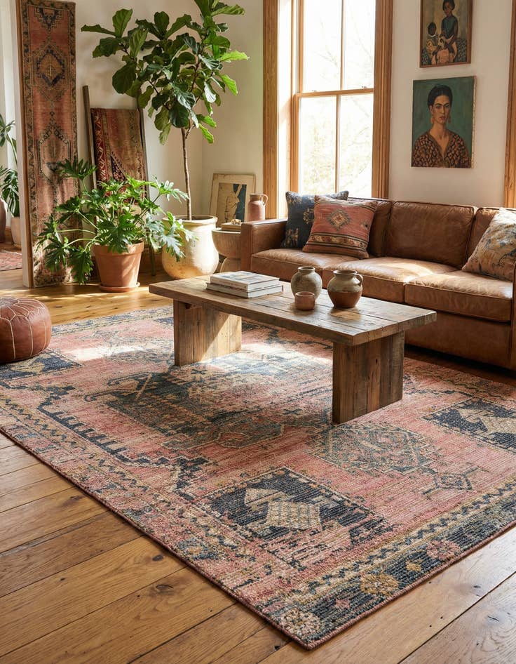 Detail image of 6' 1 x 9'  Hand Woven Chenille Jute Rug