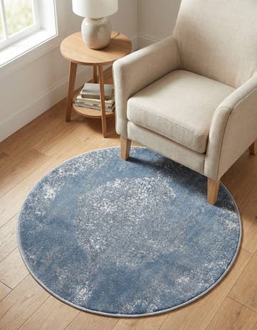 Blue Oregon Round Rug